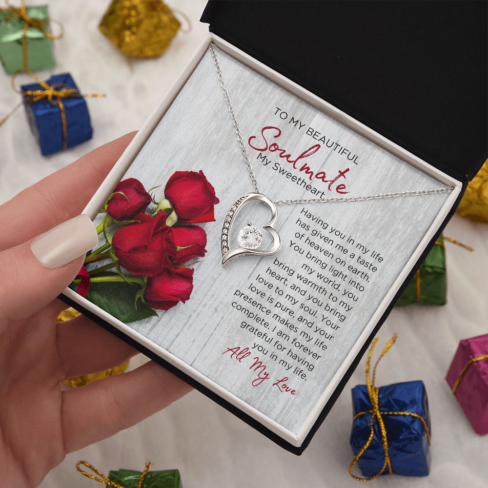 To My Soulmate Forever Love Necklace - Sweetheart  | Valentines Gift for Wife Girlfriend Fiancée, Anniversary Necklace, Birthday Gift - Madelyn