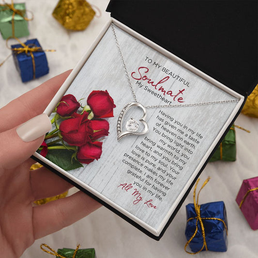 To My Soulmate Forever Love Necklace - Sweetheart  | Valentines Gift for Wife Girlfriend Fiancée, Anniversary Necklace, Birthday Gift - Madelyn