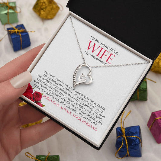To Wife Sweetheart Forever Love Necklace Sweetheart | Gift for Wife, Anniversary Necklace, Birthday, Valentines Gift