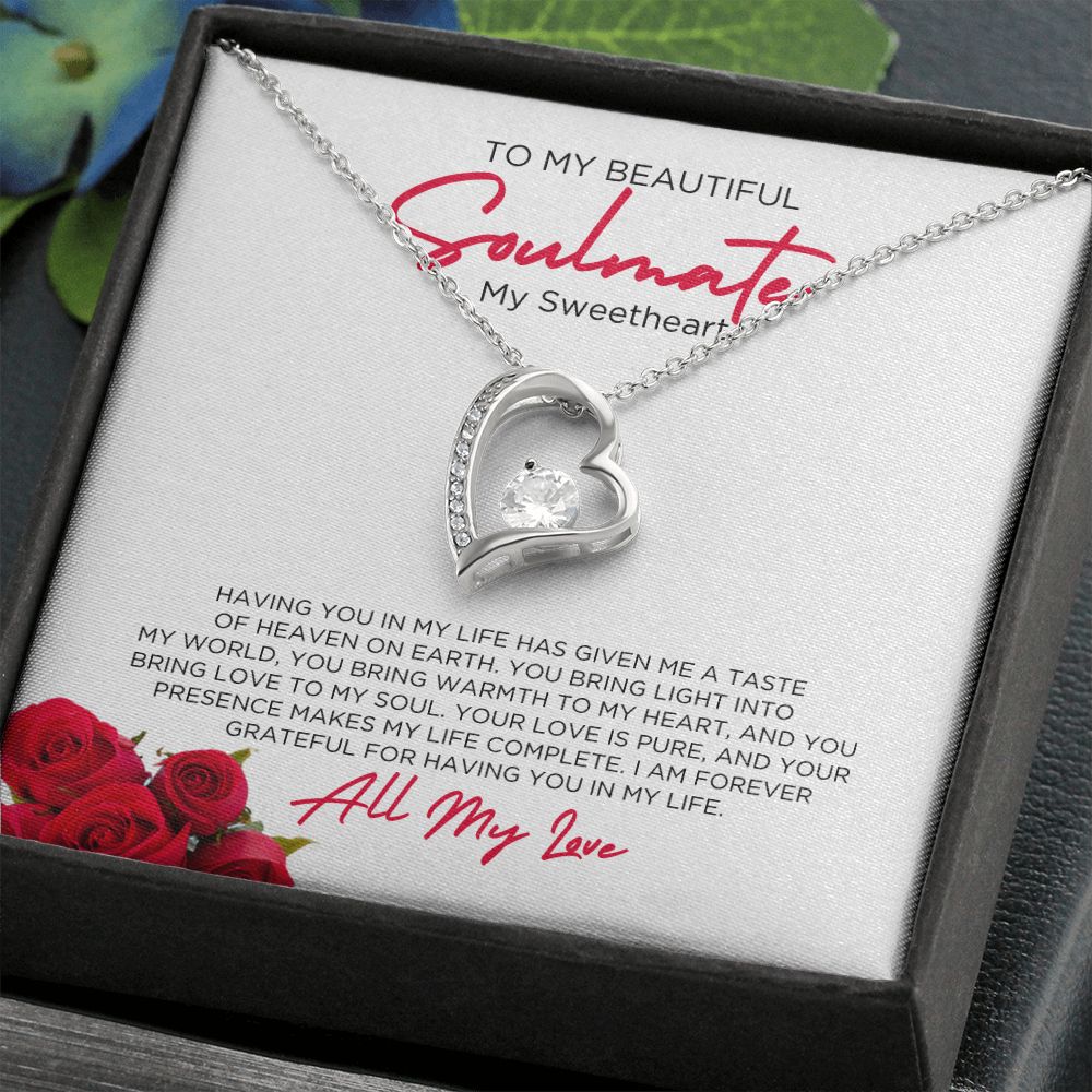 To My Soulmate Sweetheart Forever Love Necklace
