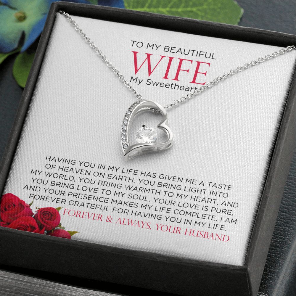 To Wife Sweetheart Forever Love Necklace Sweetheart | Gift for Wife, Anniversary Necklace, Birthday, Valentines Gift
