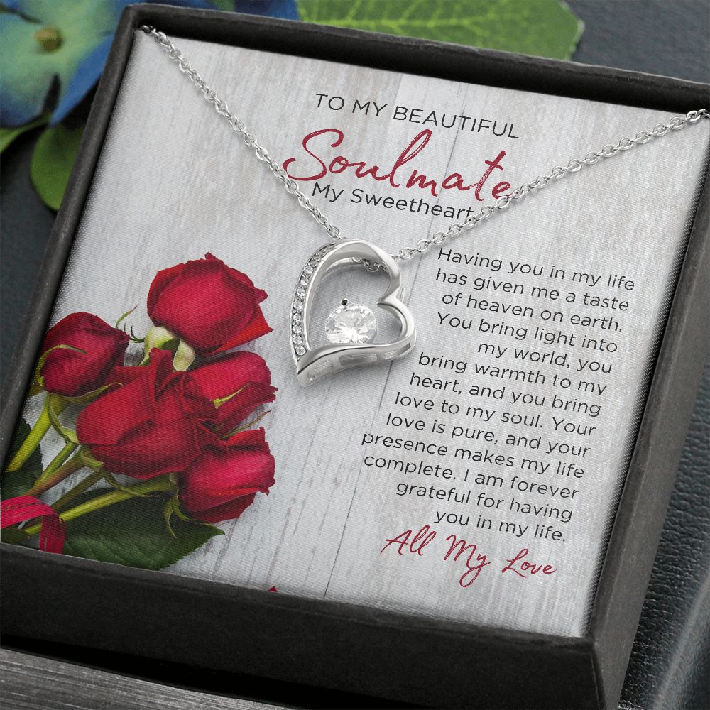 To My Soulmate Forever Love Necklace - Sweetheart  | Valentines Gift for Wife Girlfriend Fiancée, Anniversary Necklace, Birthday Gift - Madelyn