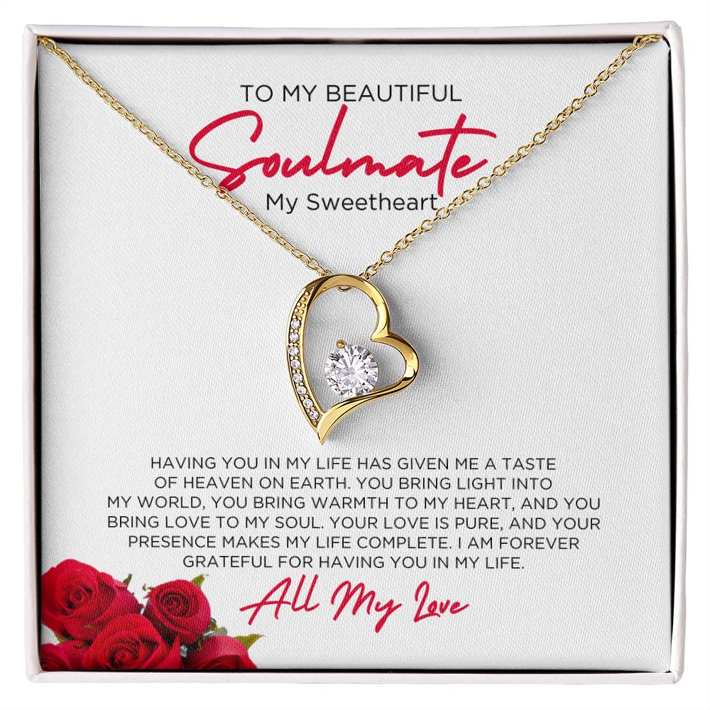 To My Soulmate Sweetheart Forever Love Necklace