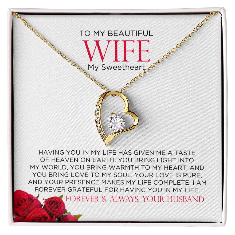 To Wife Sweetheart Forever Love Necklace Sweetheart | Gift for Wife, Anniversary Necklace, Birthday, Valentines Gift