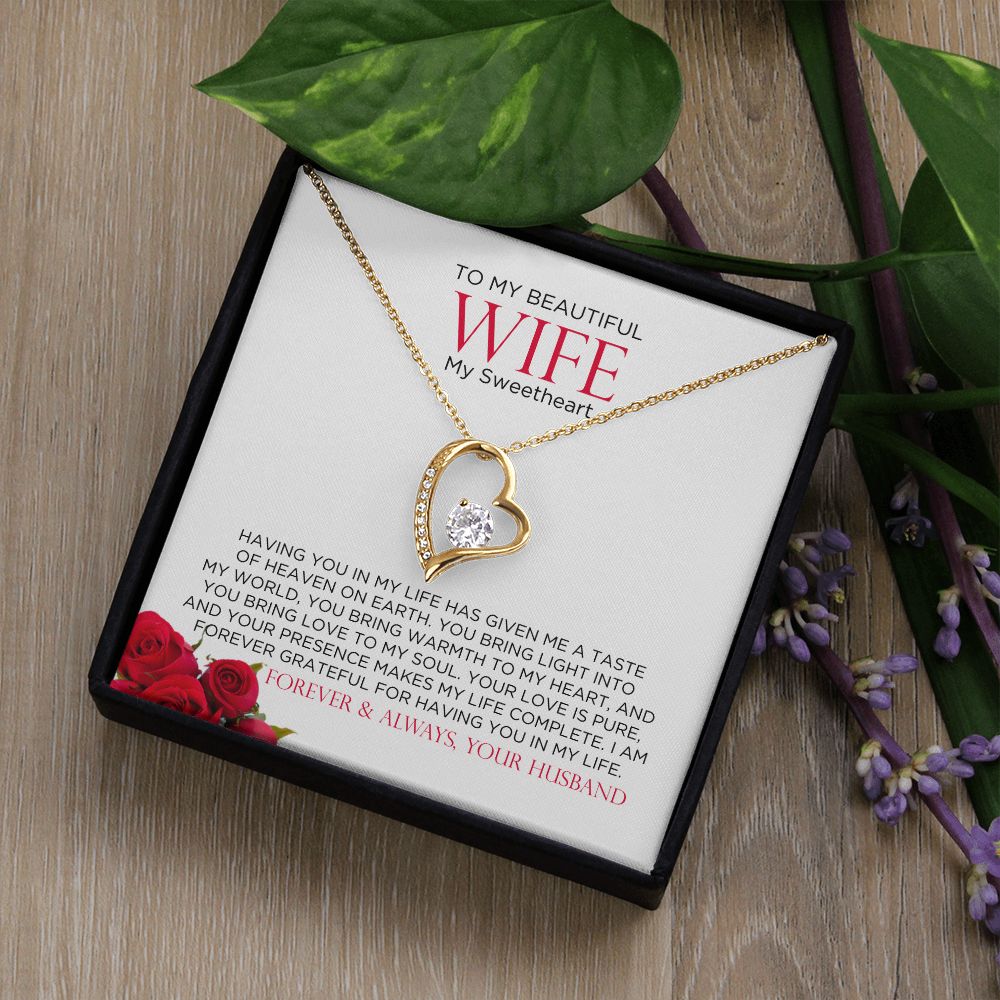To Wife Sweetheart Forever Love Necklace Sweetheart | Gift for Wife, Anniversary Necklace, Birthday, Valentines Gift