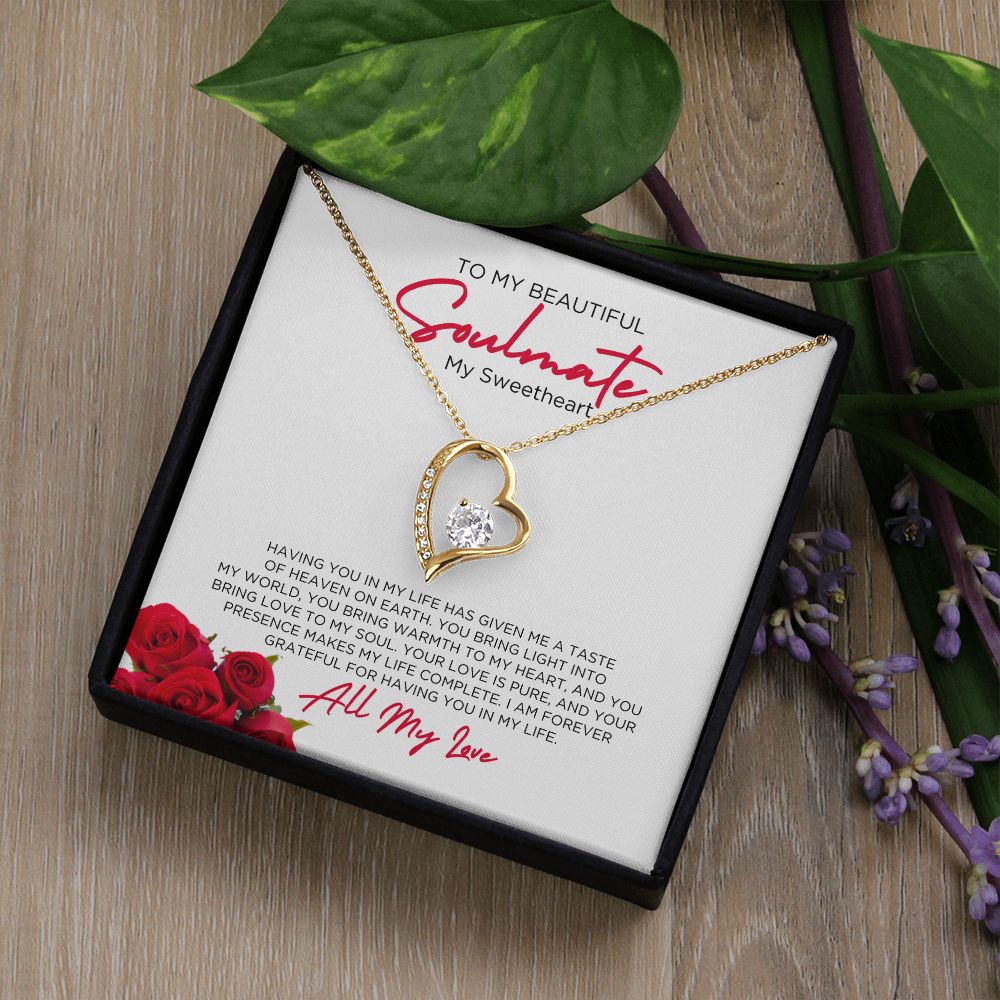 To My Soulmate Sweetheart Forever Love Necklace