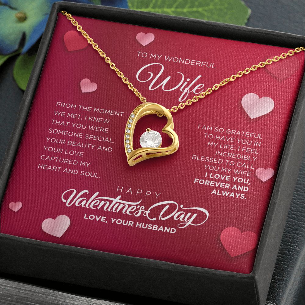 To My Wonderful Wife Forever Love Necklace - Happy Valentine's Day Gift for Wife