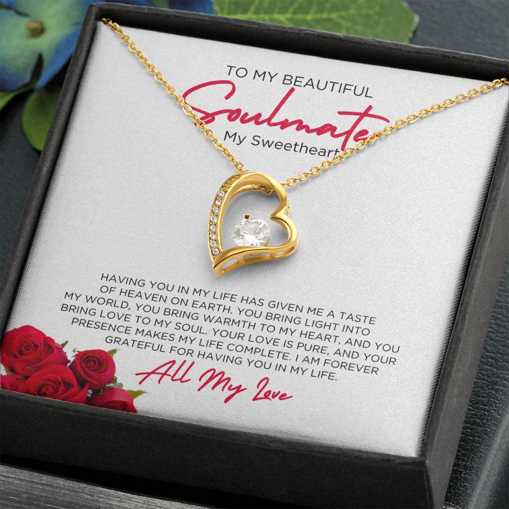 To My Soulmate Sweetheart Forever Love Necklace