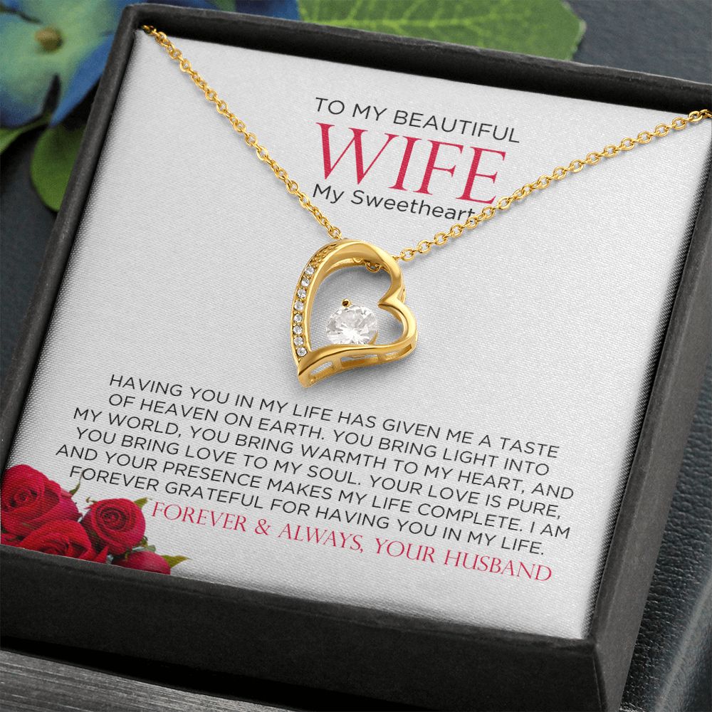 To Wife Sweetheart Forever Love Necklace Sweetheart | Gift for Wife, Anniversary Necklace, Birthday, Valentines Gift