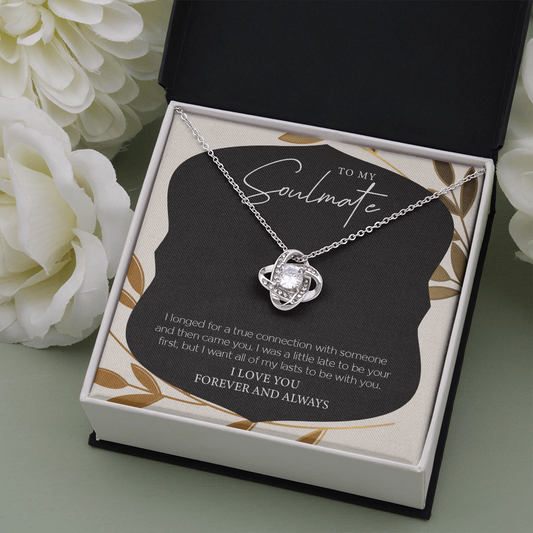 To My Soulmate Love Knot Necklace - Floral