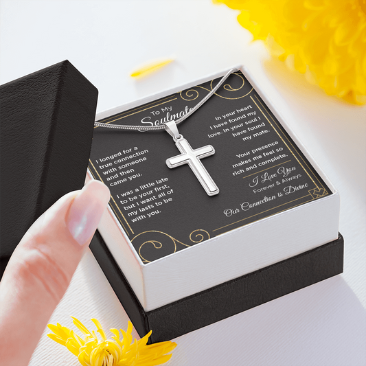 To My Soulmate Cross Necklace