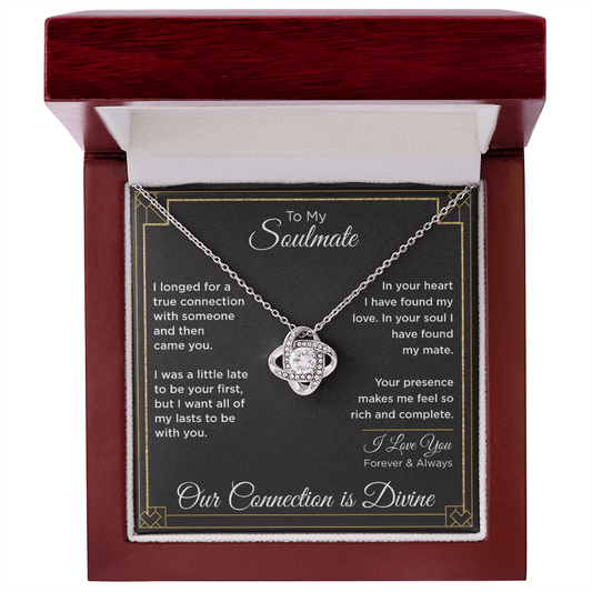 To My Soulmate Love Knot Necklace